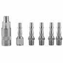 6pcs Air Line Hose Compressor Fitting Connector Quick Release Set Male 1/4