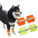 2x Orange Elastic Pet Dog Leg Bands Knee Protector With Reflective Strips L