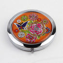 Crystal Folding Round Pocket Compact Makeup Cosmetic Mirror Portable Useful BX