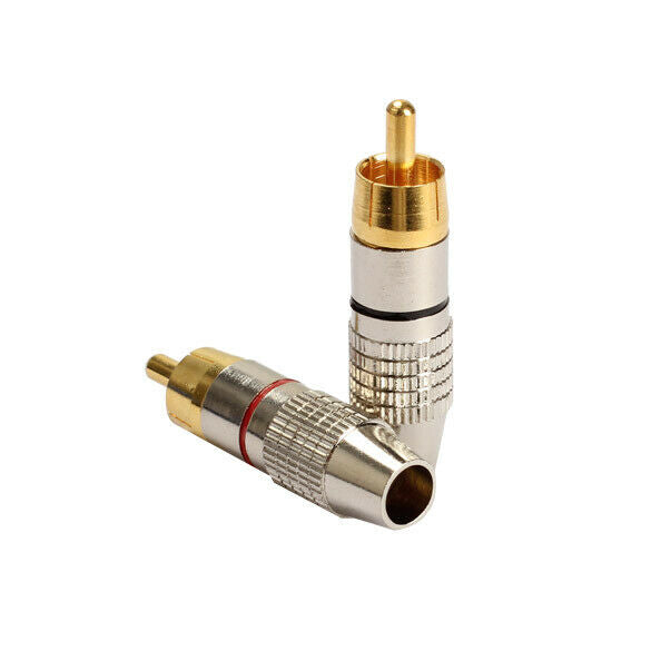 4PCS RCA Plug Audio Video Locking Cable Connector Plug Titanize Connector