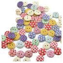 100pcs Mixed Wooden Buttons for Crafts Button Painting Round Buttons