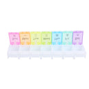 7 Day Pill Medicine Storage Box Rainbow Tablet Weekly Organizer (With Word)