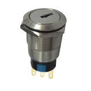 19mm Metal Key Switch Lock 2 Position Selector Latching Rotary Switch + Keys