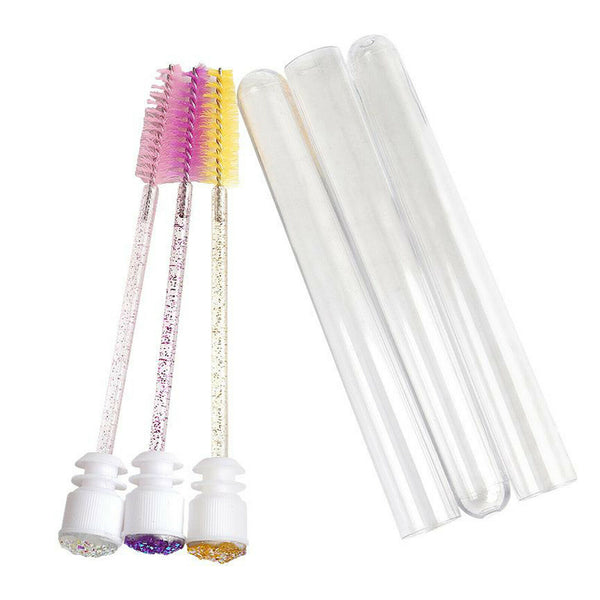 5x Disposable Mascara Brushes Spoolies Makeup with Empty Dust-proof Tube