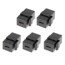 High Speed USB-C Type-C Keystone Wall Jacks Adapter Plastic 5Gbps( Black, 5 Pack