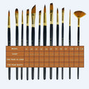 12 Size Artists Soft Paint Brushes Set For Oil Acrylic Watercolour Painting #