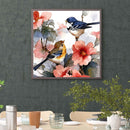 Flowers Birds DIY Full Drill Round Diamond Painting Mosaic Kit Home Decor