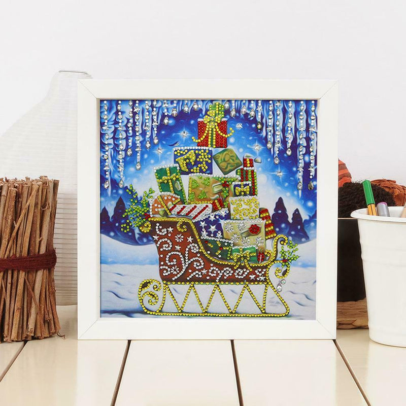 5D DIY Special Shaped Diamond Painting Sleigh Cross Stitch Mosaic Craft Kit