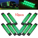 10PCS Green 6-LED Clearance Side Marker Trailer Light Van Waterproof Seal XNH