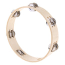 10'' Double Row Jingles Wooden Tambourine Shaker Rattle Percussion Gift
