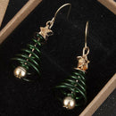 Charm Women's Star Christmas Tree Earrings Dangle Hook Ear Drop Green Ornaments