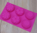 6 Cavity Flower Shaped Silicone DIY Handmade Soap Candle Cake Mold Supplies