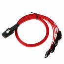 Mini SAS To 4 SATA Red Cable Adapter Multi-Lane Forward Breakout Hard Disk 50cm