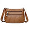 Women PU Shoulder Bag Multi-pocket Mother Solid Crossbody Handbag (Brown)