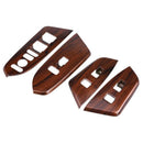 4Pcs Peach Wood Grain Car Interior Inner Electric Window Switch Panel Cover