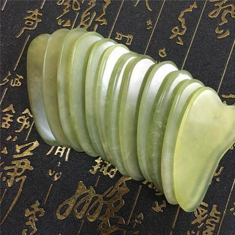 Gua Sha Facial Massage Chinese Medicine Natural Jade Board Scraping Tool.