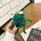 Cute cartoon stereo creative plush frog prince earphone set for Airpods 1/2