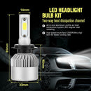 1 Pair H7 LED 72W 6500K 8000LM S4 Car Headlight Hi/Lo Beam Bulbs Waterproof