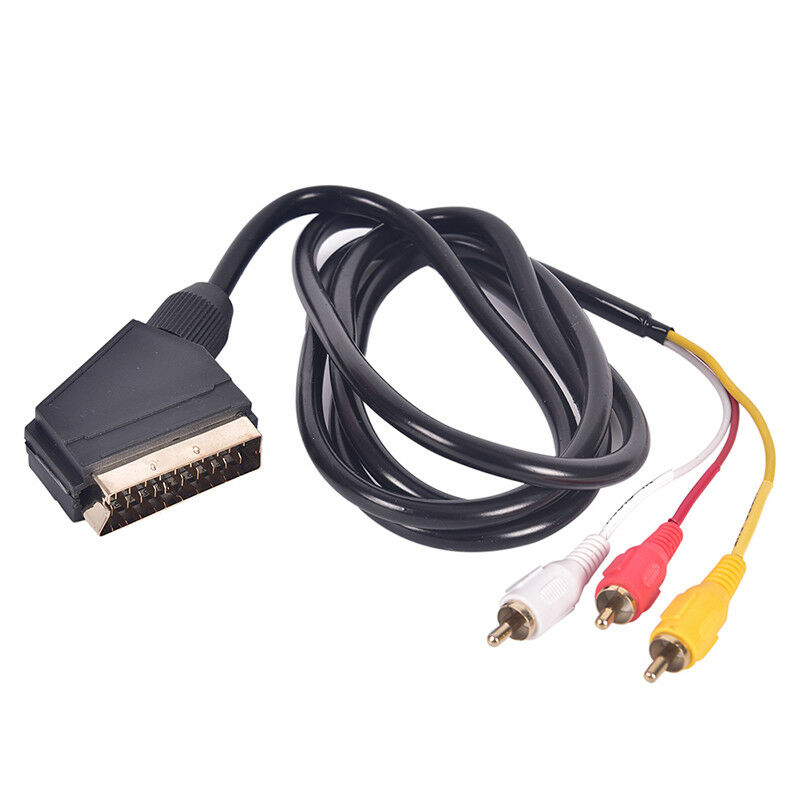 1.5m Scart to RCA Triple 3 x Phono Cable Composite Audio Video Lead  JR JC!E
