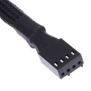 4 pin PWM Fan Cable 1 to 3 ways  Splitter Black Sleeved Extension Cable