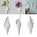 White Ceramic Pottery Sea Shell Conch Flower Vase Home Wall Hanging Decor