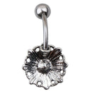 Rhinestone Crystal Flower Navel Belly Button Ring Barbell Piercing Body Jewel ES
