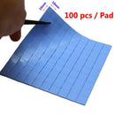Blue 100mmx100mmx1mm GPU CPU Heatsink Cooling Thermal Conductive Silicone P Hn