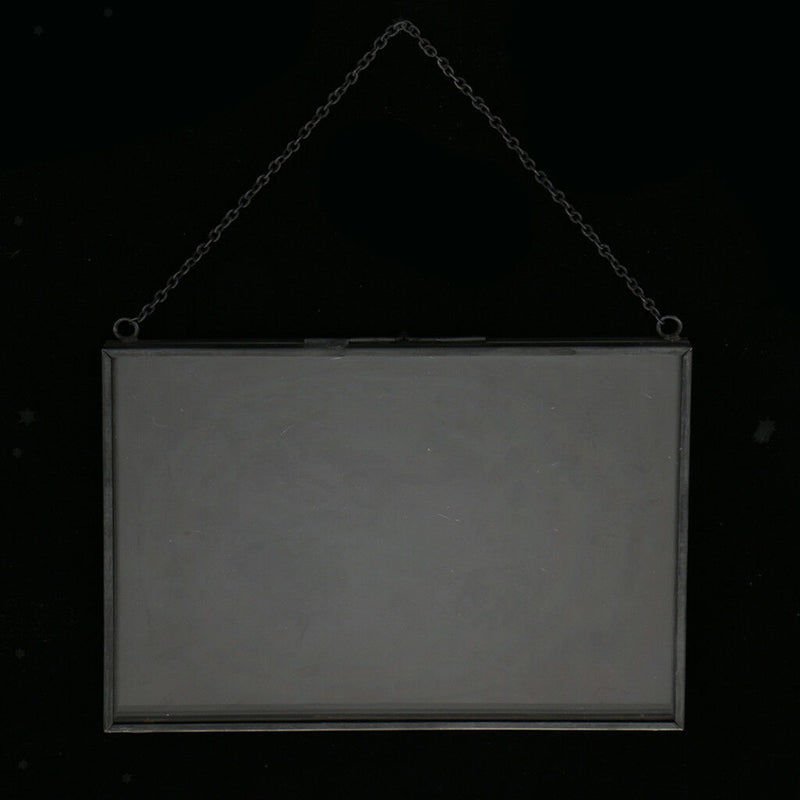 2 Sided Hanging Glass Display Frame for Photo Picture Specimen 18x13cm