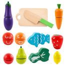 Fruit And Vegetables Play Kitchen Food For Pretend Cutting Food Toys - Educ