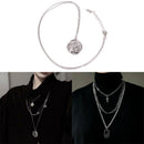 Multi layer Pendant  Metal  Long Chain Necklace Punk Women men Jewelry Gift .3C
