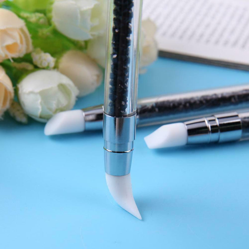 3pcs/Set Dual-Ended Silicone Nail Art Pens Hollow Carving Manicure Brushes