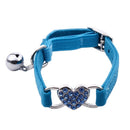 Heart charm and bell cat collar safety elastic adjustable with soft velvet