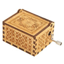 Retro Wood Hand Cranked Music Box Xmas Kids Gift Household Decor Ornament