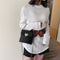 Women Bucket Shoulder Bag Leather Love Buckle Chain Crossbody Bags (Black)
