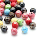 50pcs Jewelry Accessories 50 Mixed Ceramic Beads Round 6 mm Dia.