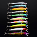 Lot 10pcs Kinds of Fishing Lures Crankbaits Hooks Minnow Baits Tackle