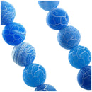 Blue Fire Dragon Veins Agate Gem Round Beads 8mm Strand HOT