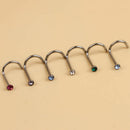 Mix Colors Rhinestone Nose Studs Screw Ring Bone Bar Body Piercing JR New FT