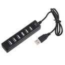 Mini 7 Port High Speed USB 2.0 HUB 480Mbps For Laptop PC Tablet Black