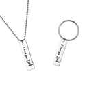 2pcs/Set Dad Child Love Alloy Pendant Necklace Keychain Jewelry Decor Gifts