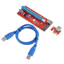 PCI Express Riser Card 1x to 16x USB3.0 Cable Power Wire for Bitcoin Mining