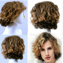 Handsome Quiff Wig for Men's Male Hairdo Can restyle Short Curly Hair Wig Toupee