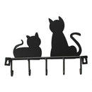 Fashion Black cat design Metal Iron Wall Door Mounted Rustic Clothes Coat h Z3F7