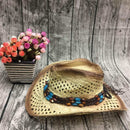 Men'S Rafi Straw Hat Beach Sunsreen Cowboy Hat Big Hat Along Picture Color