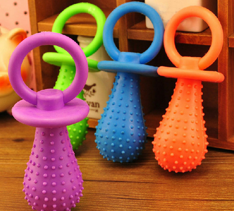 Rubber Pacifier for Pet Toys Dog Cat Puppy Chew Toys with Bell Sound Inside 3C