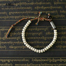 Handmade Tibetan Buddhist Braided Lucky Knot Bracelet Mens Natural Beads Bangle