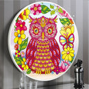 DIY Owl Special Shaped Diamond Painting Mural with Pink Tassel Home Decor