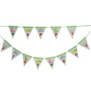 1set Dinosaur theme party Happy Birthday Paper Banner Bunting Pennant Flags 3C