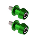 2pcs Motorbike CNC Swingarm Swing Arm Spools Sliders Stand Bobbins 8mm Green