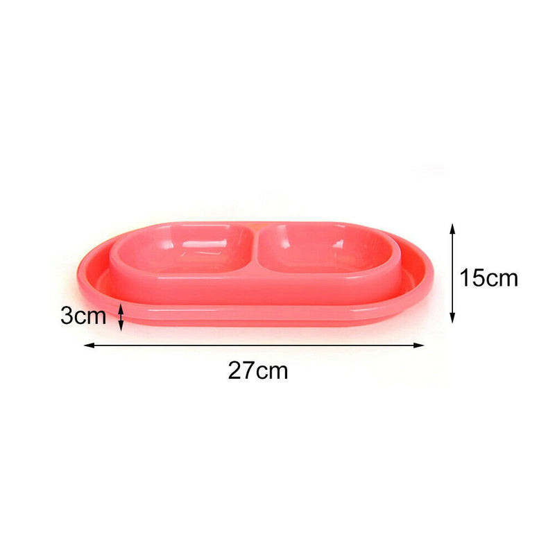 Drinking Water Dish 2 Bowls Dog Feeder Cat Anti Ant With Notch Pet Supplies